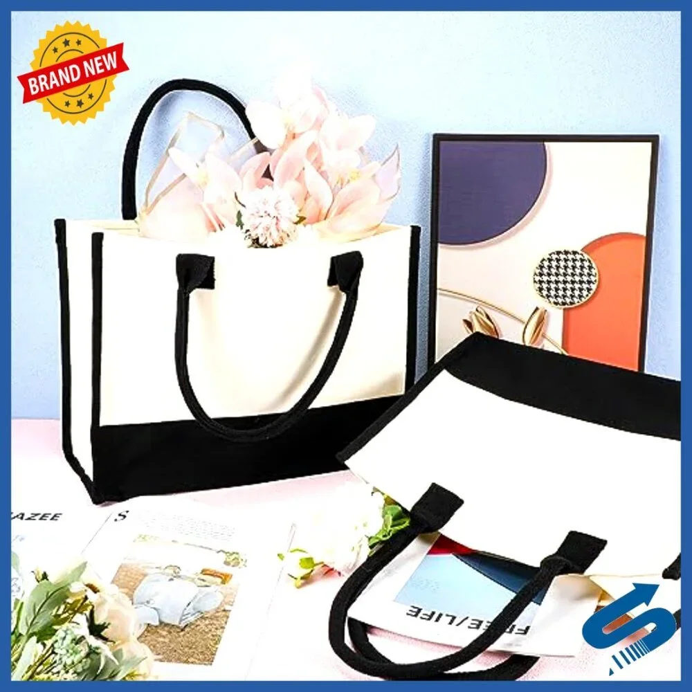 Canvas Tote Bag Set Personalized DIY Wedding Bridesmaid Gift Travel Beach